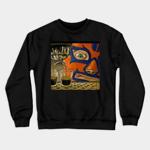 Luchador Espresso Gold Crewneck Sweatshirt by mikeskki